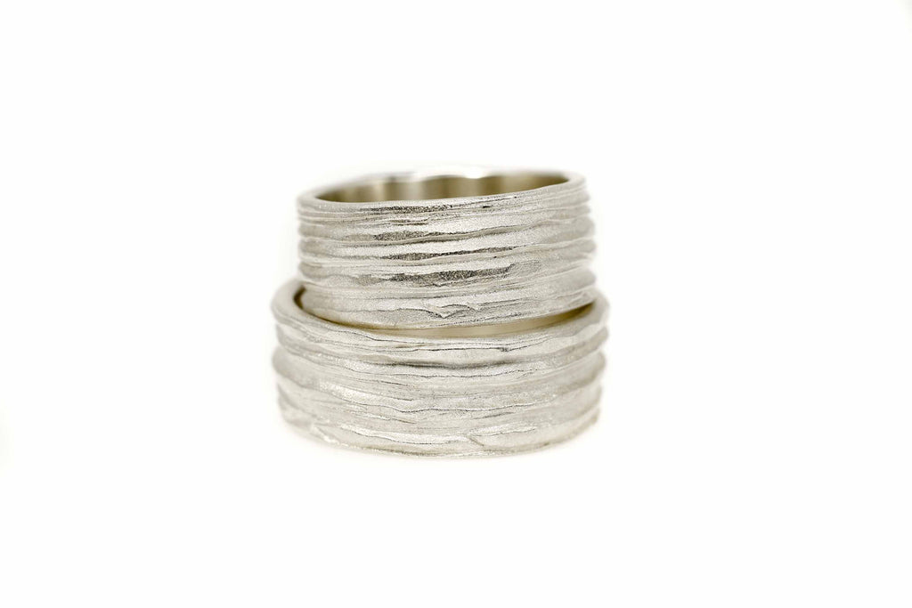 celebration rings  Symbiosis hammered ring silver - Saagæ wedding rings & engagement rings by Liesbeth Busman